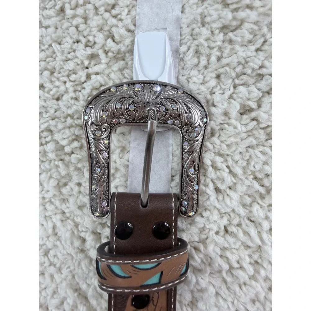 Unbranded Western Belts Lot Women Large Brown Denim Chain Excellent Boho 4pc